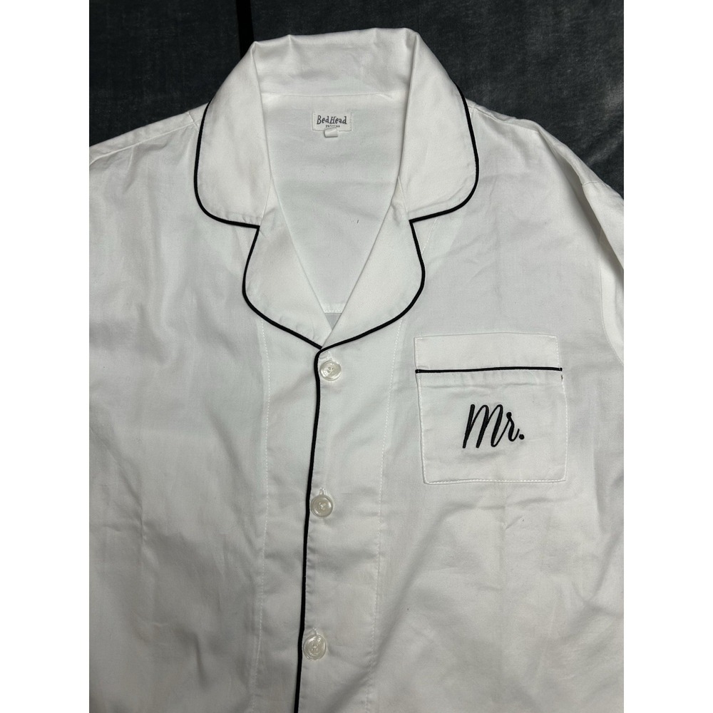 Bedhead Pajama Set Medium Organic Cotton Mr Set White - Picture 9 of 15